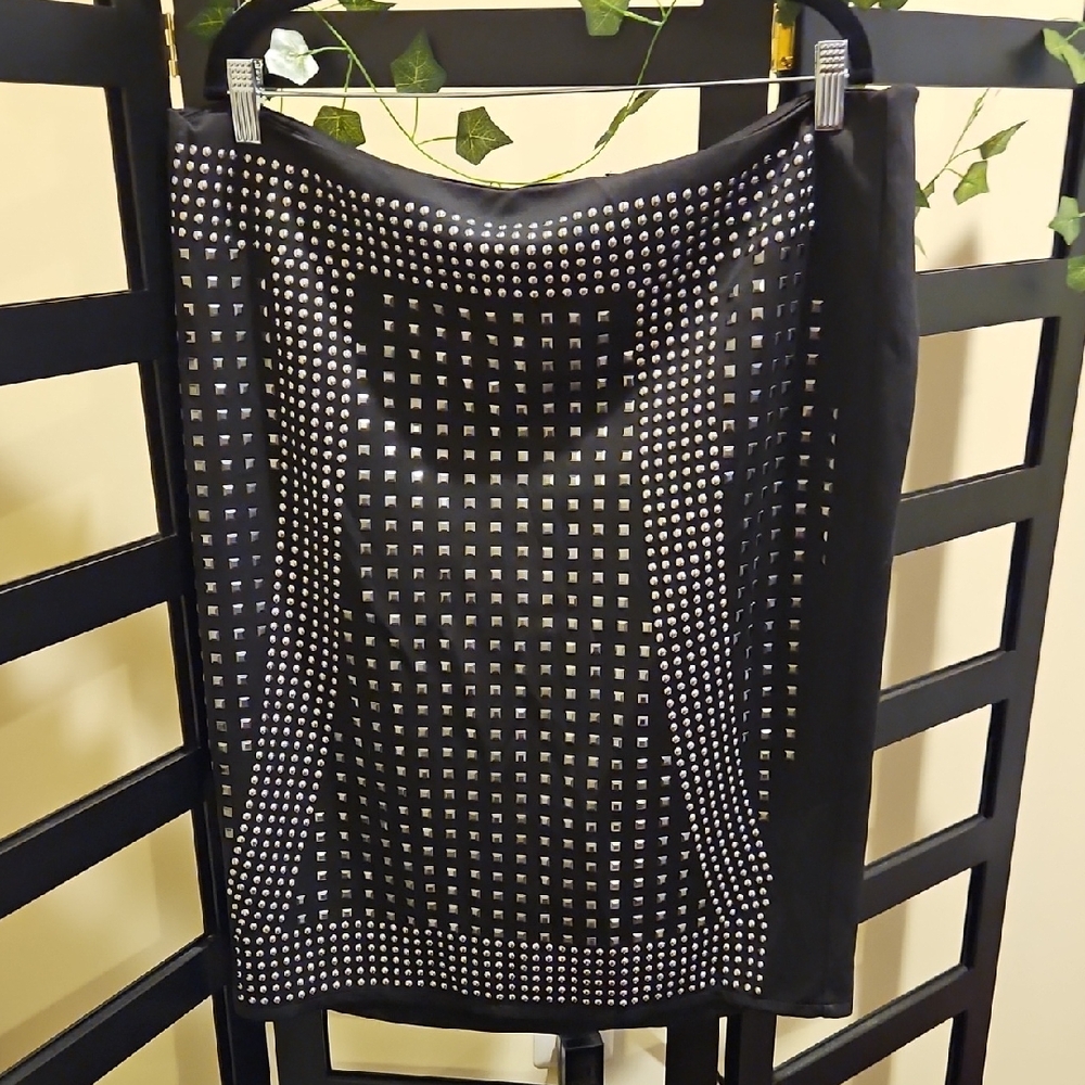 Fashion to Figure Black Studded Pencil Skirt